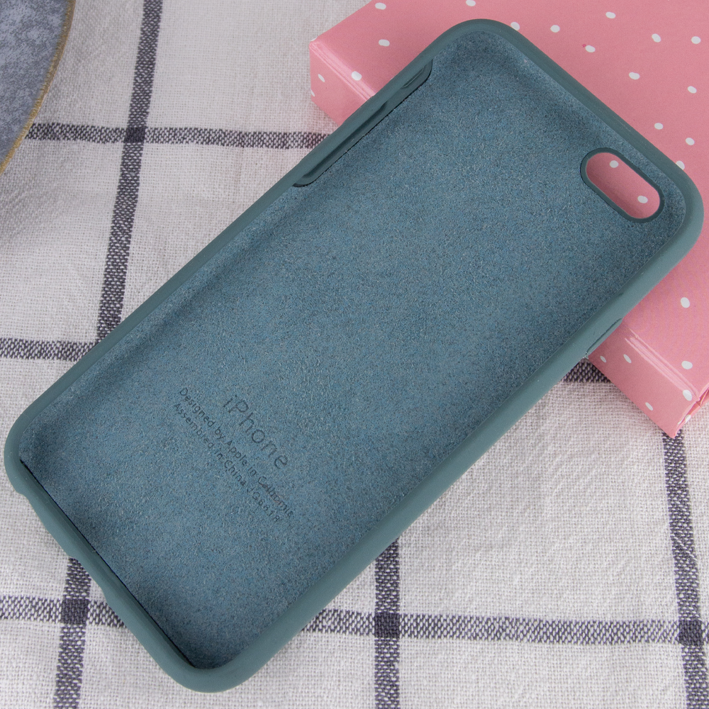 Silicone Case Full Protective (AA) для iPhone 6/6s (Pine green)-2